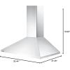 imageSummit Appliance SEH1536SS 36quot Wide WallMounted Range Hood Stainless Steel Finish Slide Controls 400 CFM Blower 6quot Round Ducting Cord Included LED Lighting Bulbs Included