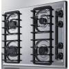 imageSummit Appliance ZTL053S 30quot Wide 4Burner Gas Cooktop in Brushed Chrome with Cast Iron Grates Pushtoturn Knobs Removable Burner Caps Recessed Top and ElectronicGas Spark Ignition
