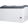 imageSummit FOCUS131 Top Display Commercial Freezer with 124 cu ft Capacity Digital Thermostat Sliding Glass Lid Manual Defrost Casters Hammered Aluminum Interior in WhiteWhite