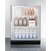 imageSummit SCR600BGLBIHVADA 24quotquot ADA Compliant Freestanding or BuiltIn Beverage Center with Vertical Handle 55 cu ft Capacity Reversible Door 4 Glass Shelves and R600a Refrigerant in Stainless Steel