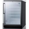 imageSummit SCR600BGLBITB 24quotquot Beverage Center with 55 cu ft Capacity Double Pane Tempered Glass Door Automatic Defrost and Adjustable Glass Shelves in Stainless SteelBlack