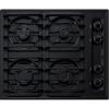 imageSummit 24quot 4 Burner Gas Cooktop Sealed Burners Black Cast Iron Grates Made in the USA TTL033SBlack