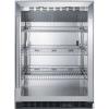 imageSummit 24quot Undercounter Beverage Refrigerator with Reversible Glass Door  Commercial Display Fridge for Wine Beer Soda  50 Cu Ft 3 Shelves 2363quotW x 235quotD x 34quotH Stainless Steel Black NSF