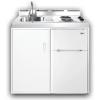 imageSummit 39quot Wide AllInOne Kitchenette 2Door RefrigeratorFreezer 2Burner Cooktop Sink and Storage White C39ELWhite
