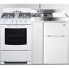 imageSummit 54quot AllinOne Kitchenette with Gas Range RefrigeratorFreezer Sink White ACK54GASW