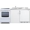 imageSummit 72quot AllinOne Kitchenette with Electric Range RefrigeratorFreezer Sink White ACK72ELSTWWhite
