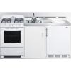 imageSummit 72quot AllinOne Kitchenette with Gas Range RefrigeratorFreezer Sink White ACK72GASW