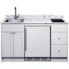 imageSummit All in One Kitchenette with Induction Cooktop Refrigerator Freezer Sink and Storage ENERGY STAR Standalone Kitchen White CALDERAWH35ISINKLWhite