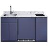 imageSummit All in One Kitchenette with Induction Cooktop Refrigerator Freezer Sink and Storage Energy Star ADA Compliant Standalone Kitchen Navy CALDERAMN33ISINKLBlue