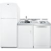 imageSummit Appliance ACKDW751G 75quot Wide Allinone Kitchenette with Fullsized Frostfree RefrigeratorFreezer 24quot Dishwasher Two Burners Radiant 115V Storage Cabinet Sink and Faucet