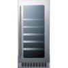 imageSummit Appliance CL151WBVCSS 15quot Wide Builtin Wine and Craft Beer Center with Seamless Stainless Steel Trimmed Lowe Glass Door and Stainless Steel Wrapped Cabinet Digital Thermostat