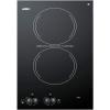 imageSummit Appliance CR2220 2burner Cooktop Black Ceramic Glass 230V 2 Heating Elements Pushtoturn Knobs Residual Heat Indicator LightBlack
