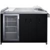 imageSummit CARTOS54LG Portable Outdoor Kitchenette Bar Cart Beverage Center Builtin Refrigerator Sink and Faucet Comes with Cutting Board and Sink Drain Container RHDLHD