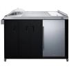 imageSummit CARTOS54RS Portable Outdoor Kitchenette Bar Cart Beverage Center Builtin Refrigerator Sink and Faucet Comes with Cutting Board and Sink Drain Container LHDRHD