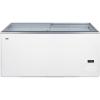 imageSummit NOVA45 53quotquot Ice Cream Freezer with Hammered Aluminum Interior 141 cu ft Capacity Sliding Glass Lid and Defrost Drain in WhiteWhite