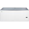 imageSummit NOVA53 61quotquot Ice Cream Freezer with Hammered Aluminum Interior 166 cu ft Capacity Sliding Glass Lid and Defrost Drain in WhiteWhite
