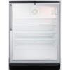 imageSummit SCR600BGLBITB 24quotquot Beverage Center with 55 cu ft Capacity Double Pane Tempered Glass Door Automatic Defrost and Adjustable Glass Shelves in Stainless SteelBlack