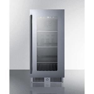 image15quot Wide BuiltIn Beverage Center Residential  15quot wide builtin wine ampamp beverage center with seamless panelready stainless steel door trim