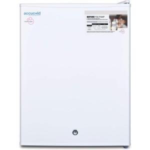 imageAccuCold FSLMC 19 MOMCUBE Countertop Breast Milk Freezer with 18 cu ft Capacity Manual Defrost Factory Installed Lock and Reversible Door in White