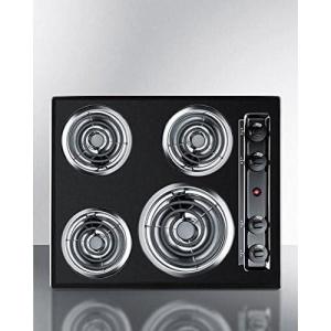imageSummit 24quot 4 Burner Electric Cooktop 220240 Volt Coil Electric Cooktop Black TEL03
