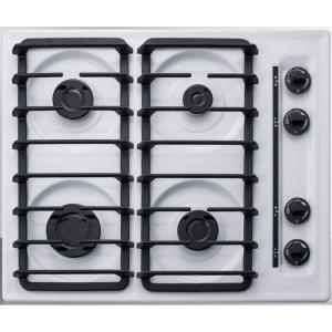 imageSummit 24quot 4 Burner Gas Cooktop Sealed Burners White Cast Iron Grates Made in the USA WTL033SWhite