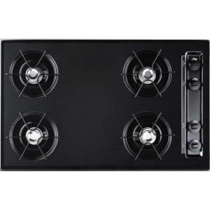 imageSummit 30quot 4Burner Gas Cooktop Open Burners Battery Start Ignition Gas Cooktop Made in the USA Black TNL05PBlack