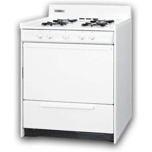 imageSummit 30quot Gas Range Battery Ignition 4 Opened Burners 37 cuft Capacity oven White WNM210P