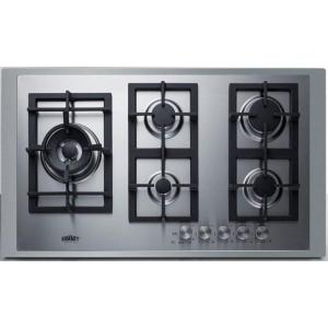 imageSummit 36quot 5 Burner Propane Cooktop Stainless steel Cast Iron With Stainless Steel Trim Kit  GCJ536SSLPTKLP