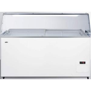 imageSummit 46quot Ice Cream Chest Freezer with 2 Sliding Tempared Glass Lids  Commercial Display Case for Store Supermarket  141 Cu Ft 4 Wire Baskets 53quotW x 2725quotD x 46quotH Steel White 115V NSF