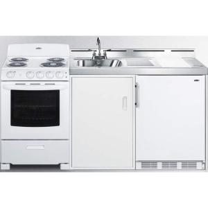 imageSummit 72quot AllinOne Kitchenette with Electric Coil Range RefrigeratorFreezer Sink White ACK72COILW