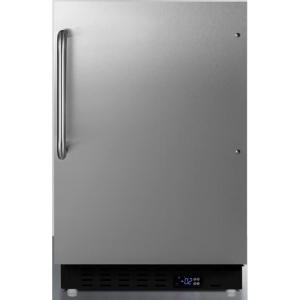 imageSummit Appliance ALFZ37BSSTB Builtin Undercounter ADA Compliant Residential AllFreezer in Black with Stainless Steel Door Towel Bar Handle Door Storage Adjustable Thermostat and Manual DefrostStainless Steel