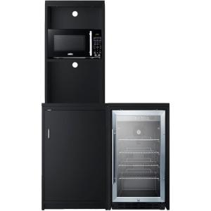 imageSummit Appliance CWSUITE43G 43quot Wide Casework Suite Black Beverage Center and Microwave Included ADA Compliant Countertop Height Leveling Legs Versatile Configuration Fully Assembled