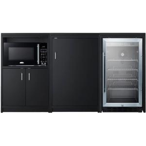 imageSummit Appliance CWSUITE64G Casework Suite Black Beverage Center and Microwave Included ADA Compliant Height 5Piece Set 27 cuft Beverage Center Versatile Configuration