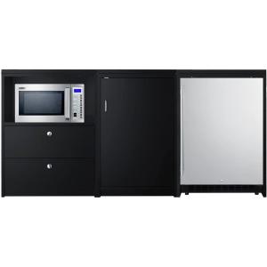 imageSummit Appliance CWSUITE74R 74quot Wide Casework Suite Black Refrigerator and Microwave Included ADA Compliant Countertop Height Cord Cutout 48 cuft AllRefrigerator Leveling Legs