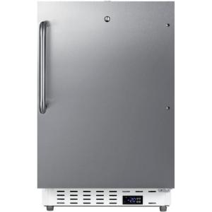 imageSummit Appliance SCF505SSTBADA 20quot Wide Builtin Undercounter ADA Compliant Commercial Allfreezer with Stainless Steel Door Towel Bar Handle Front Lock Manual Defrost and White CabinetStainless Steel  White