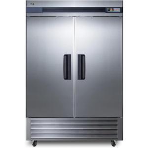 imageSummit Appliance SCFF497 Commercial 493 cuft Reachin AllFreezer in Complete Stainless Steel with French Door Swing SelfClosing Doors Microprocessor Control Panel Open Door Alarm and LockStainless Steel