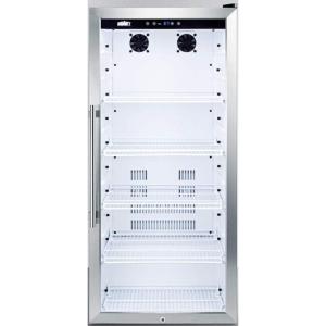 imageSummit Appliance SCR1006CSS Commercial Glass Door 22quot Wide Beverage Merchandiser with Digital Controls Auto Defrost Digital Thermostat LED Lighting Lock and Stainless Steel Wrapped Cabinet