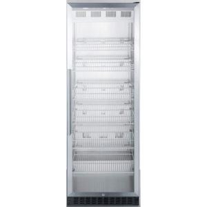 imageSummit Appliance SCR1401 FullSize Commercial Beverage Merchandiser with Stainless Steel Interior Digital Thermostat FrostFree Operation SelfClosing Glass Door Lock and Black Cabinet