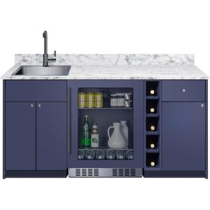 imageSummit Bar Cabinet with Sink Beverage Center and Wine Storage Wet Bar All in One Bar with Refrigerator and Sink ADA Compliant White OASISWH33Blue