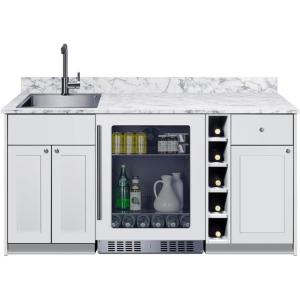 imageSummit Bar Cabinet with Sink Beverage Center and Wine Storage Wet Bar All in One Bar with Refrigerator and Sink ADA Compliant White OASISWH33White