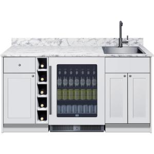 imageSummit Bar Cabinet with Sink Beverage Center and Wine Storage Wet Bar All in One Bar with Refrigerator and Sink Blue OASISMN35White