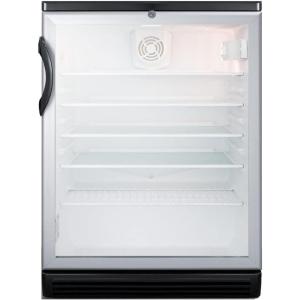 imageSummit SCR600BGL 24quotquot Commercial Beverage Center with 55 cu ft Capacity Double Pane Tempered Glass Door Automatic Defrost and Adjustable Glass Shelves in Stainless SteelGlass  Black