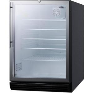 imageSummit SCR600BGLBIHVADA 24quotquot ADA Compliant Freestanding or BuiltIn Beverage Center with Vertical Handle 55 cu ft Capacity Reversible Door 4 Glass Shelves and R600a Refrigerant in Stainless Steel