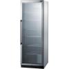 imageSummit 24 Full Size Beverage Cooler Refrigerator with Glass Door  Commercial Display Fridge for Wine Soda  126 Cu Ft 6 Adjustable Wire Shelves 24W x 24D x 6975H Stainless Steel 115V NSFSilver