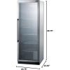 imageSummit 24 Full Size Beverage Cooler Refrigerator with Glass Door  Commercial Display Fridge for Wine Soda  126 Cu Ft 6 Adjustable Wire Shelves 24W x 24D x 6975H Stainless Steel 115V NSFSilver