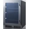 imageSummit Appliance CL24BVLHD 24 Wide Builtin Undercounter Commercial Glass Door Beverage Cooler with a LeftHand Door Swing Digital Controls Recessed LED Light Lock and Black Cabinet