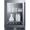 imageSummit Appliance CL24BVLHD 24 Wide Builtin Undercounter Commercial Glass Door Beverage Cooler with a LeftHand Door Swing Digital Controls Recessed LED Light Lock and Black Cabinet