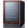 imageSummit Appliance SCR2466BCSS 24 Wide BuiltIn Beverage Cooler 42 cuft Capacity Seamless Stainless Steel Trimmed Glass Door Auto Defrost Front Lock and Stainless Steel CabinetBlack