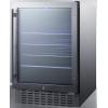 imageSummit Appliance SCR2466BCSS 24 Wide BuiltIn Beverage Cooler 42 cuft Capacity Seamless Stainless Steel Trimmed Glass Door Auto Defrost Front Lock and Stainless Steel CabinetStainless Steel