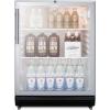imageSummit Appliance SCR600BGLMBL Commercial 55 CuFt Glass Door 24 Wide Beverage Center with Stainless Steel Work Surface Front Lock Automatic Defrost and PreInstalled 1 High CastersBlack